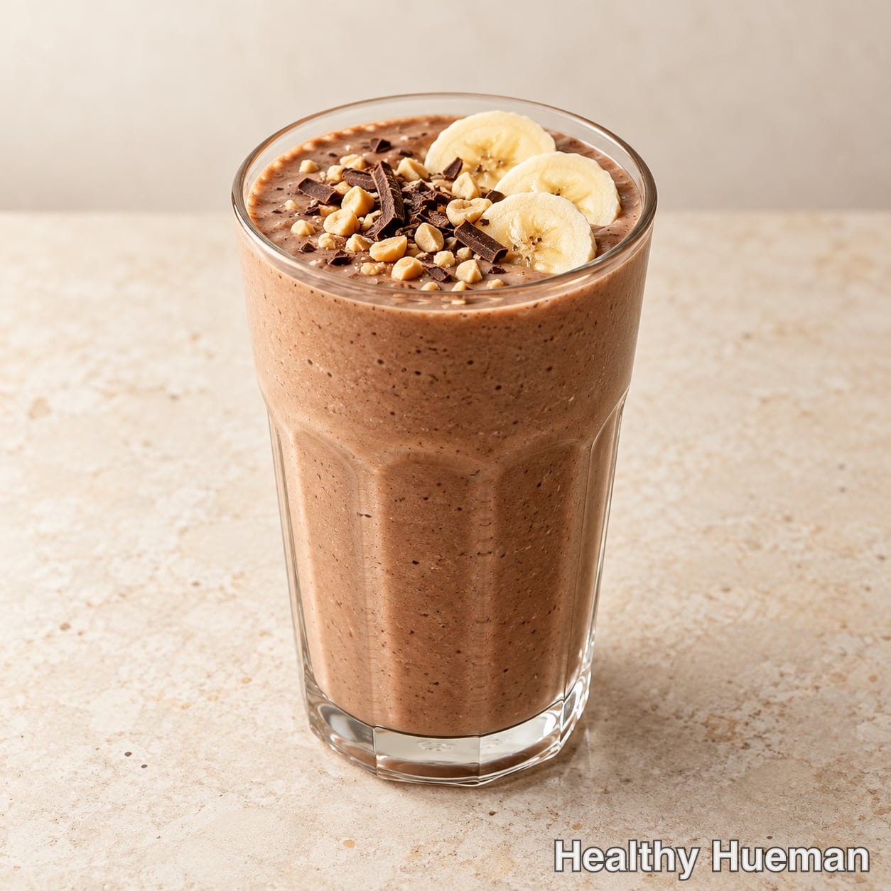 Chocolate peanut banana curd shake