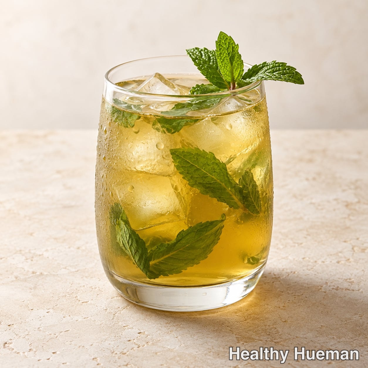 Iced green tea with mint