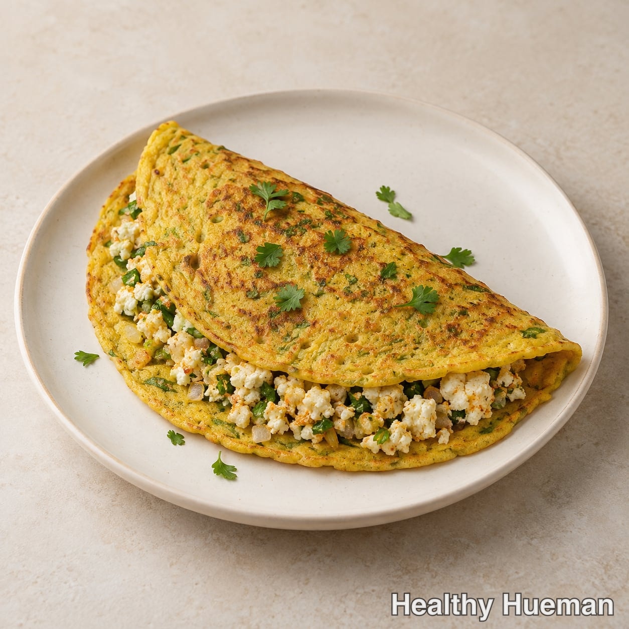 Moong dal chilla with paneer filling